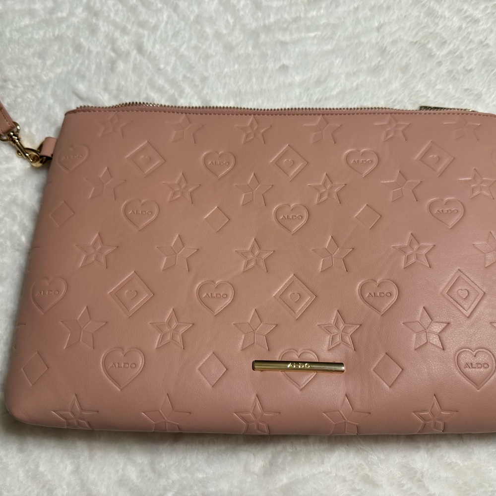 Aldo Blush Embossed Wristlet